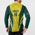 Australia Cricket Custom Button Sweatshirt Go Aussie Dynamic Yellow - Aussie Hoodie