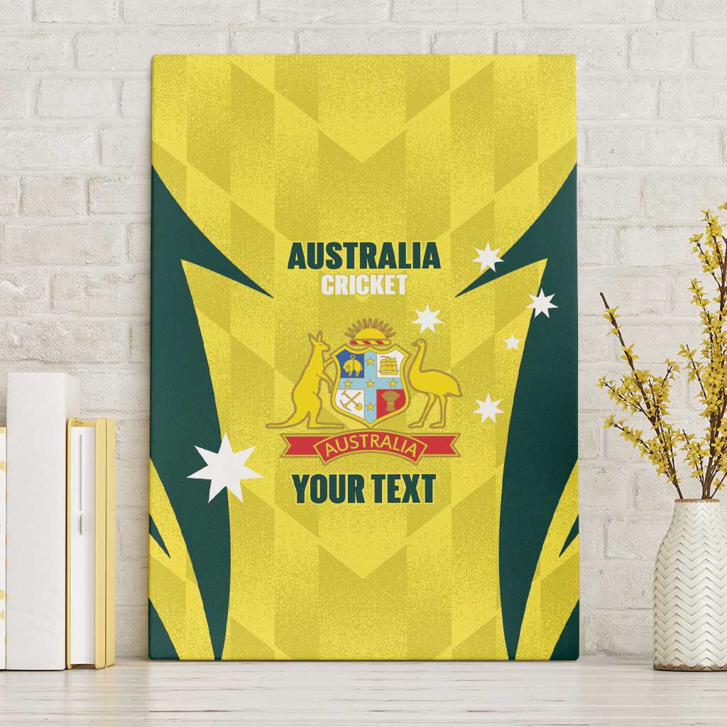 Australia Cricket Custom Canvas Wall Art Go Aussie Dynamic Yellow - Aussie Hoodie