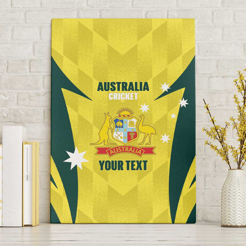Australia Cricket Custom Canvas Wall Art Go Aussie Dynamic Yellow - Aussie Hoodie