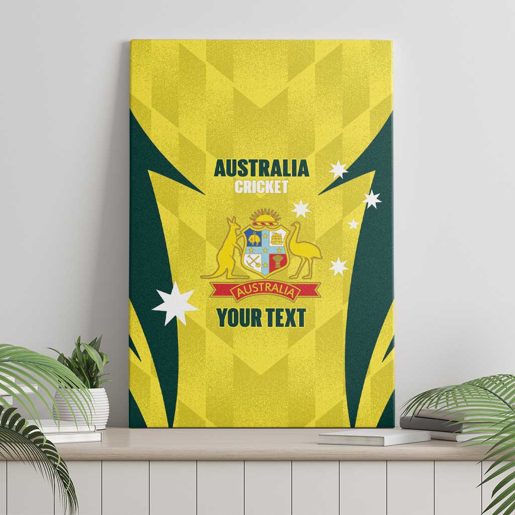 Australia Cricket Custom Canvas Wall Art Go Aussie Dynamic Yellow - Aussie Hoodie