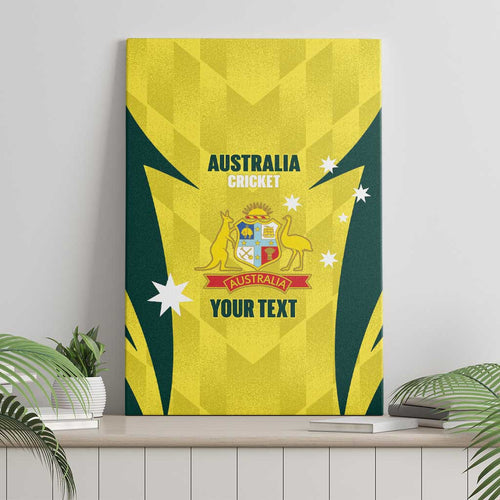 Australia Cricket Custom Canvas Wall Art Go Aussie Dynamic Yellow - Aussie Hoodie