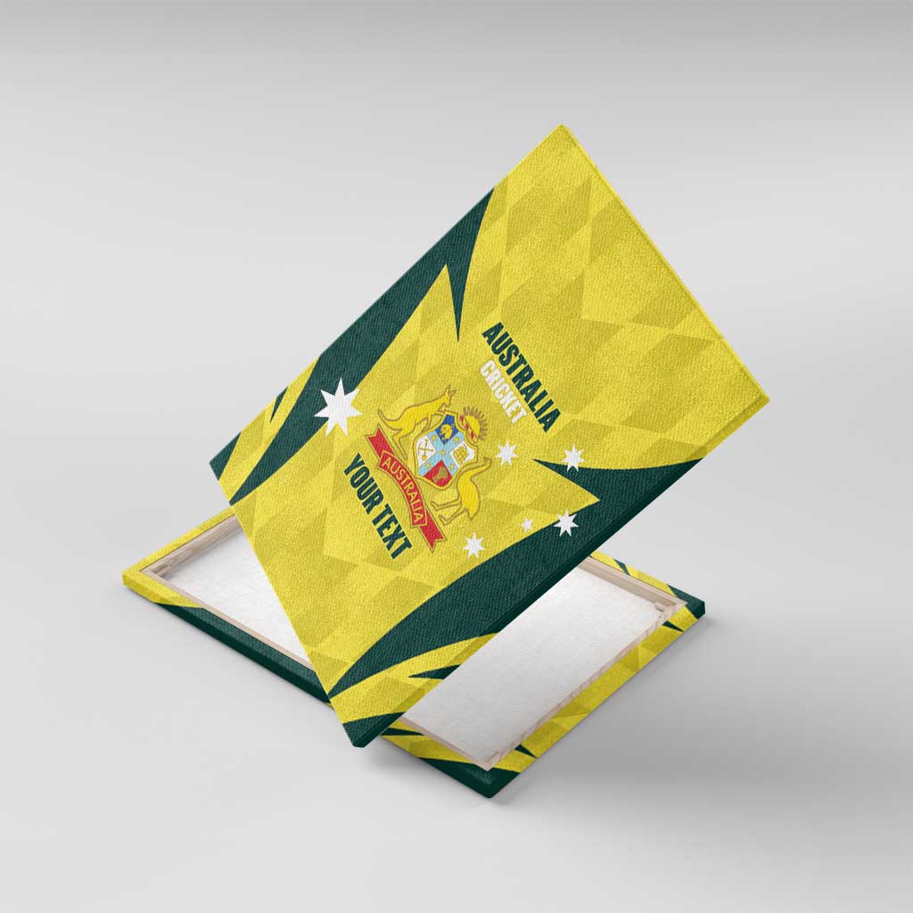 Australia Cricket Custom Canvas Wall Art Go Aussie Dynamic Yellow - Aussie Hoodie