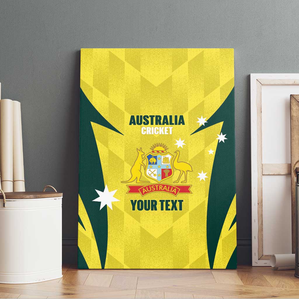 Australia Cricket Custom Canvas Wall Art Go Aussie Dynamic Yellow - Aussie Hoodie