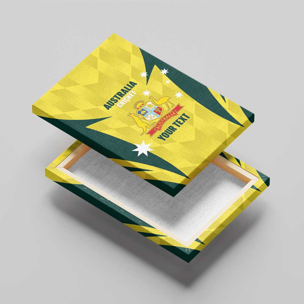 Australia Cricket Custom Canvas Wall Art Go Aussie Dynamic Yellow - Aussie Hoodie