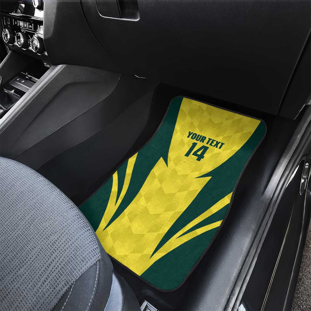Australia Cricket Custom Car Mats Go Aussie Dynamic Yellow - Aussie Hoodie