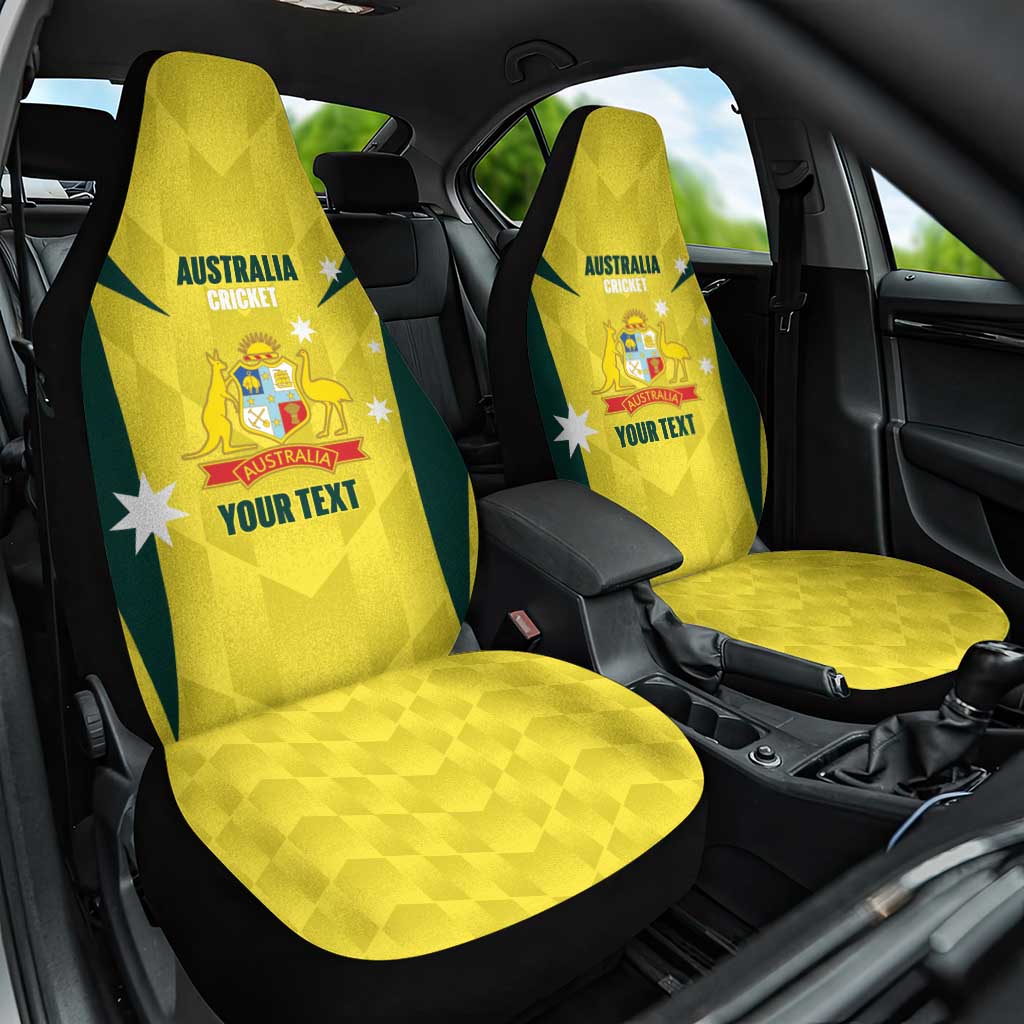 Australia Cricket Custom Car Seat Cover Go Aussie Dynamic Yellow - Aussie Hoodie