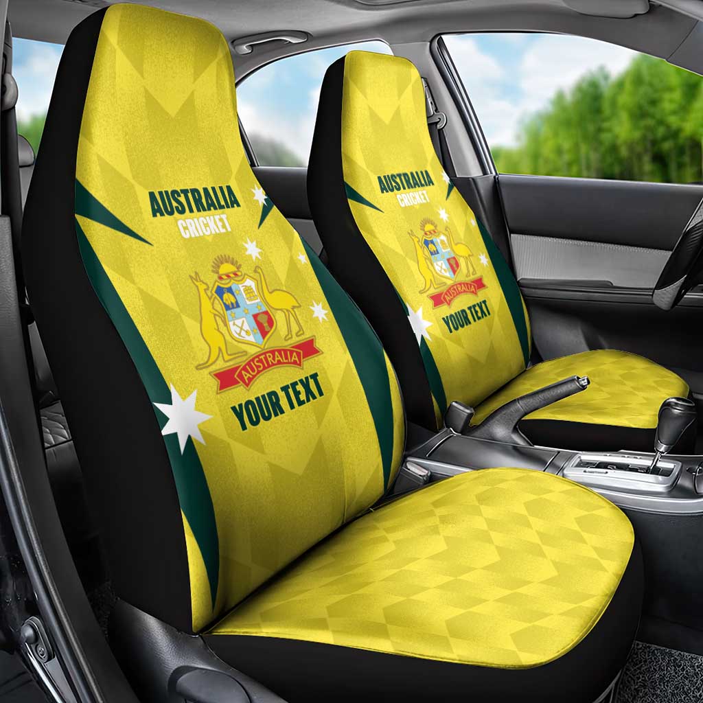 Australia Cricket Custom Car Seat Cover Go Aussie Dynamic Yellow - Aussie Hoodie