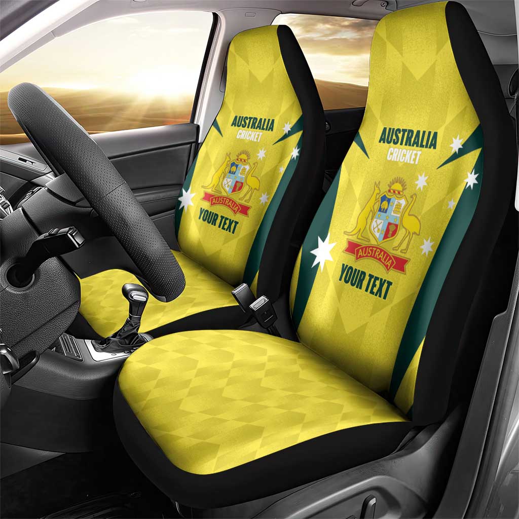 Australia Cricket Custom Car Seat Cover Go Aussie Dynamic Yellow - Aussie Hoodie