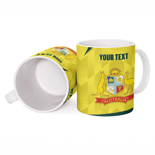 Australia Cricket Custom Ceramic Mug Go Aussie Dynamic Yellow - Aussie Hoodie