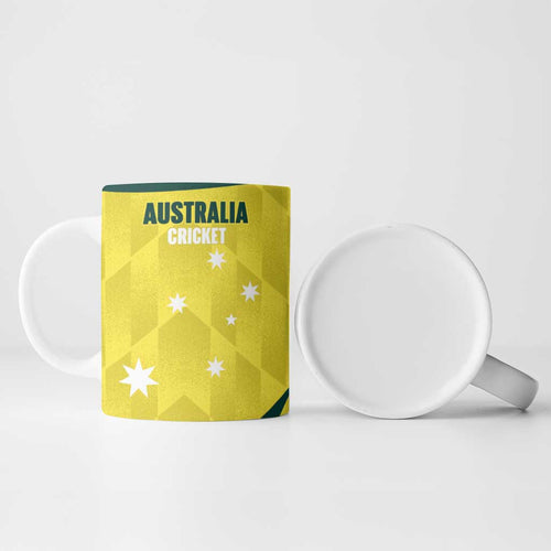 Australia Cricket Custom Ceramic Mug Go Aussie Dynamic Yellow - Aussie Hoodie