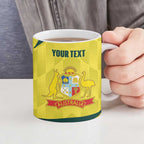 Australia Cricket Custom Ceramic Mug Go Aussie Dynamic Yellow - Aussie Hoodie