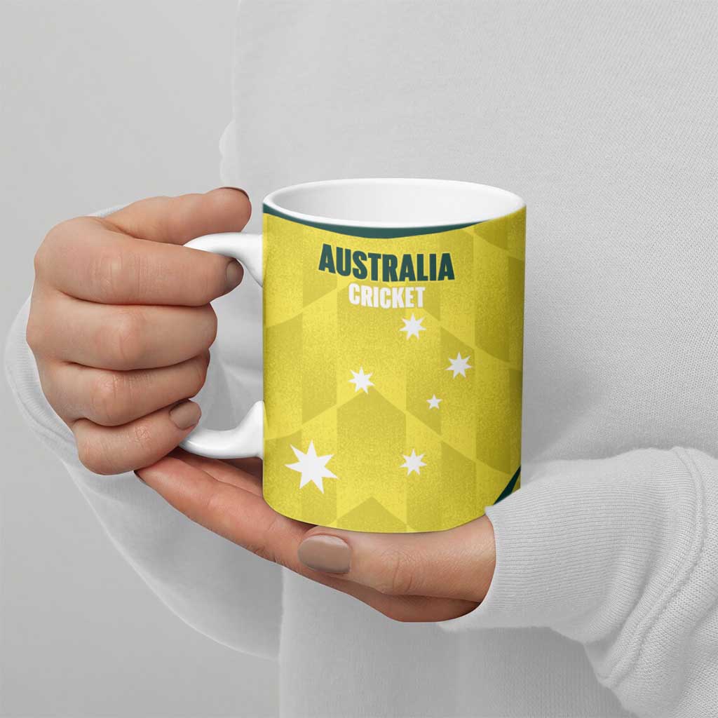 Australia Cricket Custom Ceramic Mug Go Aussie Dynamic Yellow - Aussie Hoodie