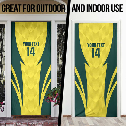 Australia Cricket Custom Door Cover Go Aussie Dynamic Yellow - Aussie Hoodie