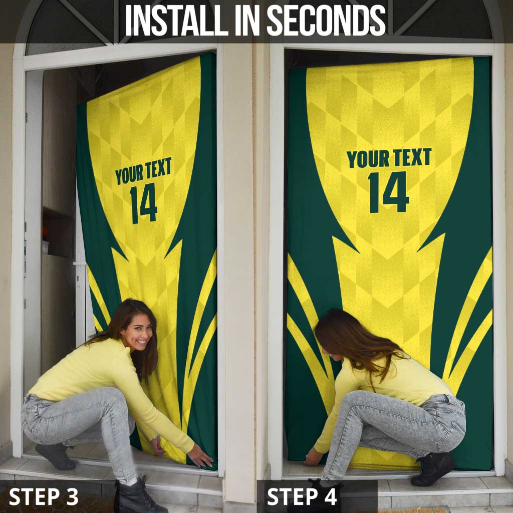 Australia Cricket Custom Door Cover Go Aussie Dynamic Yellow - Aussie Hoodie