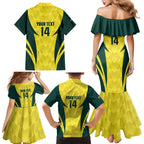 Australia Cricket Custom Family Matching Mermaid Dress and Hawaiian Shirt Go Aussie Dynamic Yellow - Aussie Hoodie