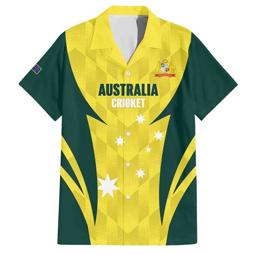 Australia Cricket Custom Family Matching Off Shoulder Maxi Dress and Hawaiian Shirt Go Aussie Dynamic Yellow - Aussie Hoodie