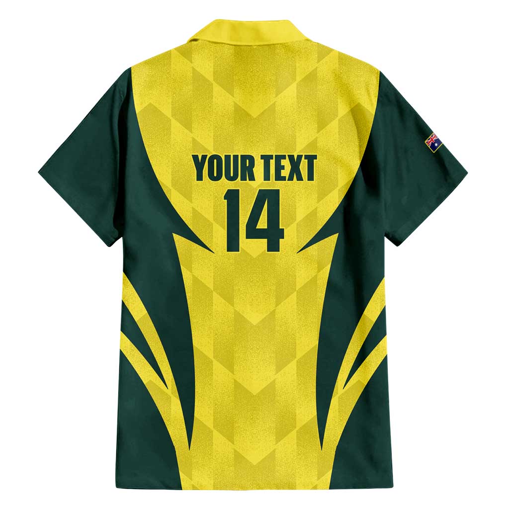 Australia Cricket Custom Family Matching Off Shoulder Short Dress and Hawaiian Shirt Go Aussie Dynamic Yellow - Aussie Hoodie