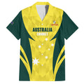 Australia Cricket Custom Family Matching Puletasi and Hawaiian Shirt Go Aussie Dynamic Yellow - Aussie Hoodie