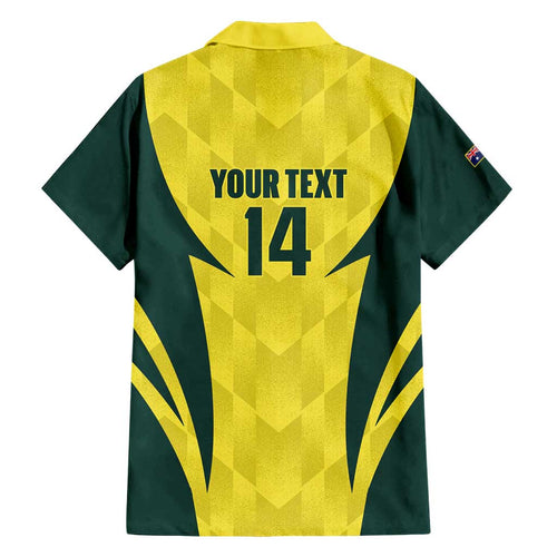 Australia Cricket Custom Family Matching Puletasi and Hawaiian Shirt Go Aussie Dynamic Yellow - Aussie Hoodie