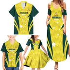 Australia Cricket Custom Family Matching Summer Maxi Dress and Hawaiian Shirt Go Aussie Dynamic Yellow - Aussie Hoodie