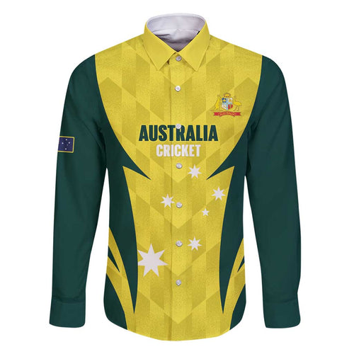 Australia Cricket Custom Family Matching Summer Maxi Dress and Hawaiian Shirt Go Aussie Dynamic Yellow - Aussie Hoodie