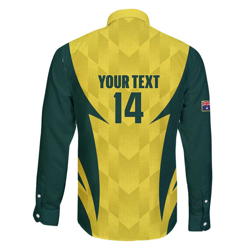Australia Cricket Custom Family Matching Summer Maxi Dress and Hawaiian Shirt Go Aussie Dynamic Yellow - Aussie Hoodie