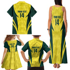 Australia Cricket Custom Family Matching Tank Maxi Dress and Hawaiian Shirt Go Aussie Dynamic Yellow - Aussie Hoodie