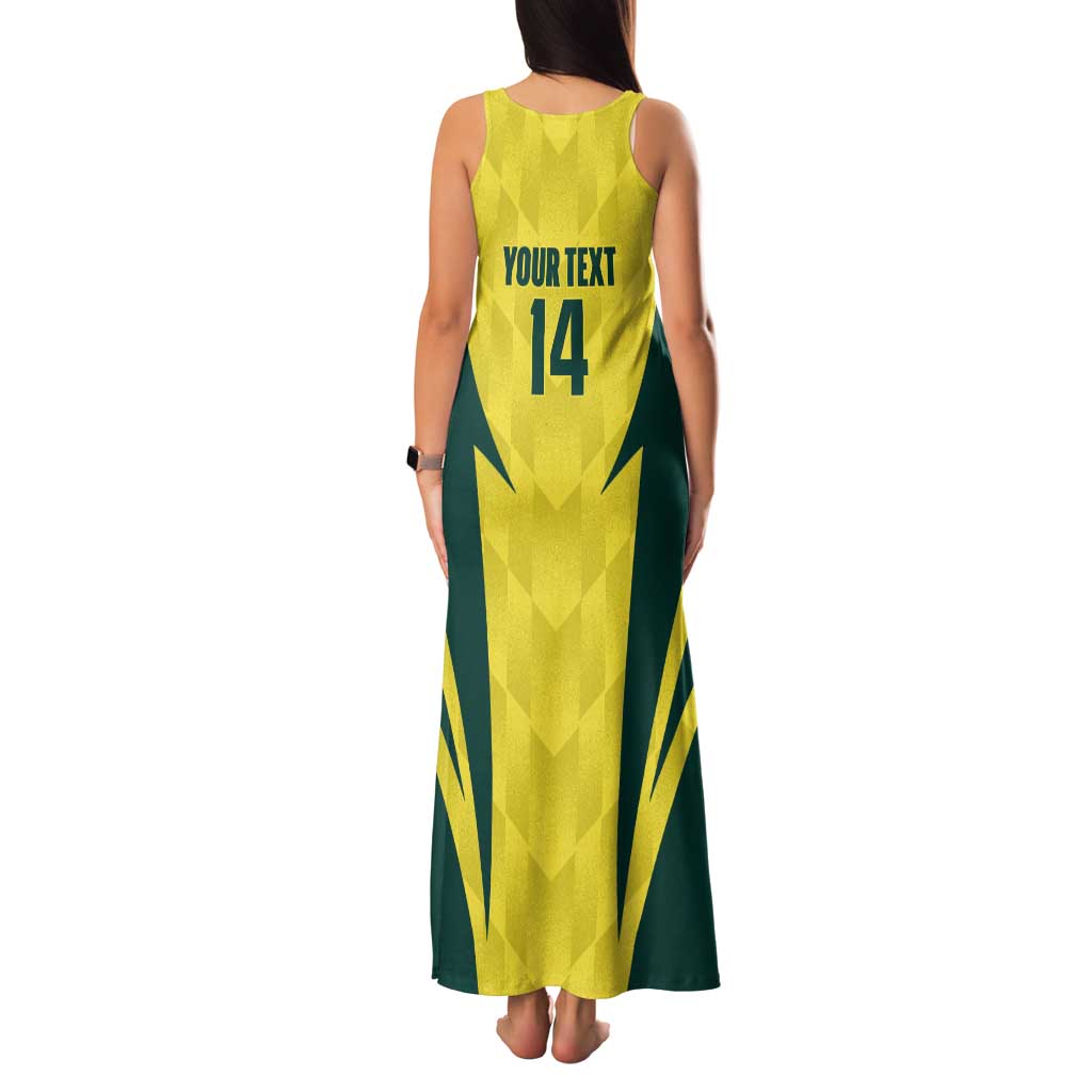 Australia Cricket Custom Family Matching Tank Maxi Dress and Hawaiian Shirt Go Aussie Dynamic Yellow - Aussie Hoodie
