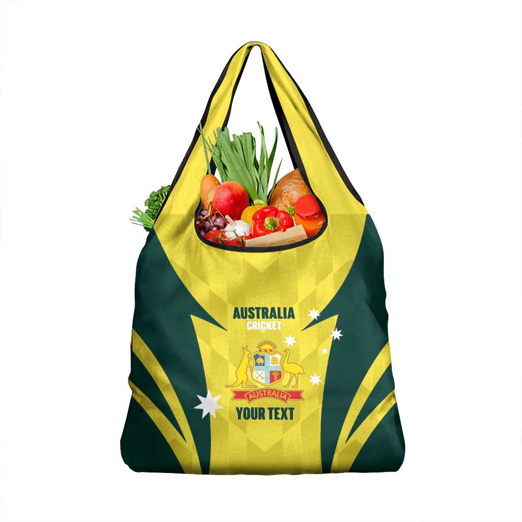 Australia Cricket Custom Grocery Bag Go Aussie Dynamic Yellow - Aussie Hoodie