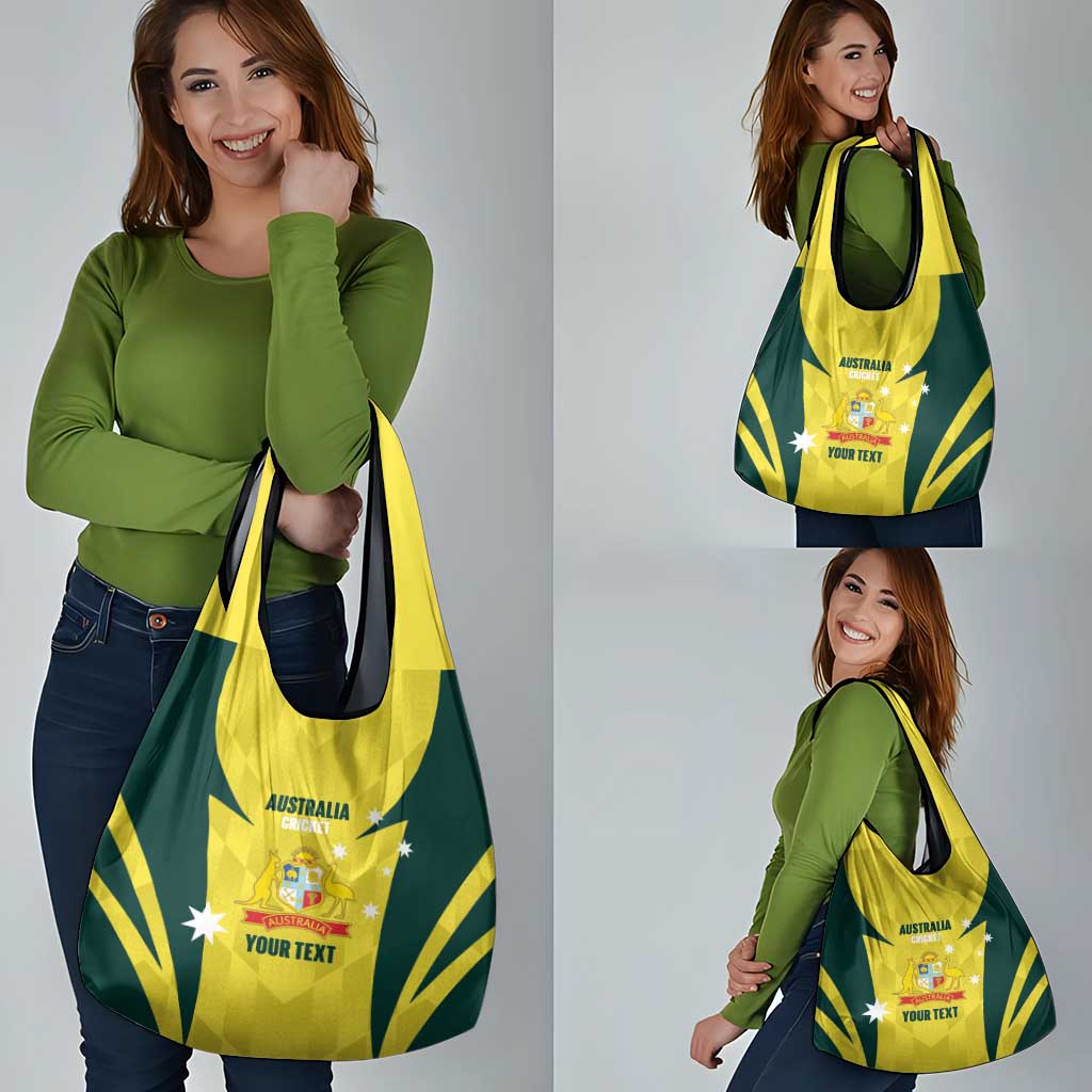 Australia Cricket Custom Grocery Bag Go Aussie Dynamic Yellow - Aussie Hoodie