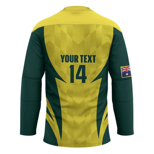 Australia Cricket Custom Hockey Jersey Go Aussie Dynamic Yellow - Aussie Hoodie