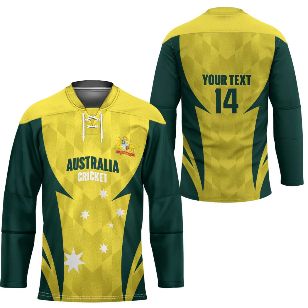 Australia Cricket Custom Hockey Jersey Go Aussie Dynamic Yellow - Aussie Hoodie