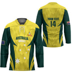 Australia Cricket Custom Hockey Jersey Go Aussie Dynamic Yellow - Aussie Hoodie