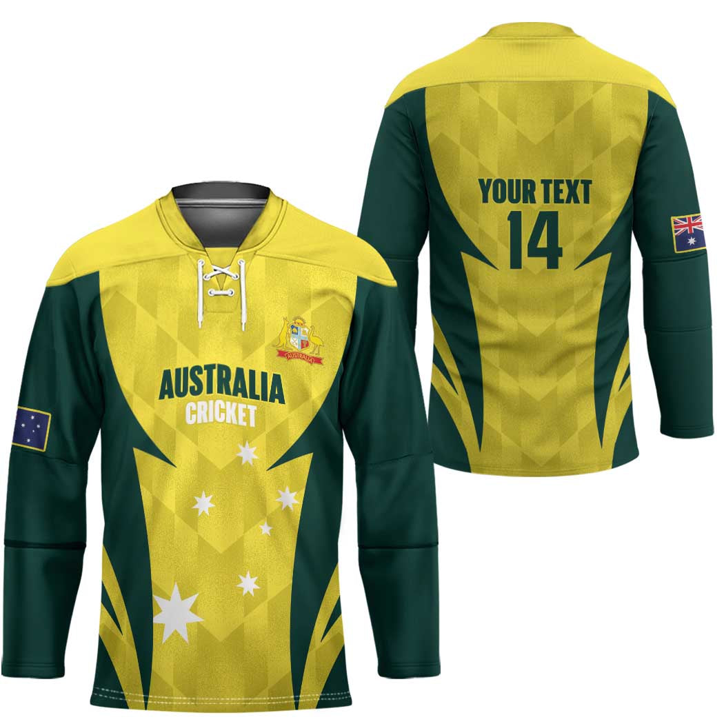 Australia Cricket Custom Hockey Jersey Go Aussie Dynamic Yellow - Aussie Hoodie