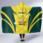 Australia Cricket Custom Hooded Blanket Go Aussie Dynamic Yellow - Aussie Hoodie