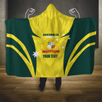 Australia Cricket Custom Hooded Blanket Go Aussie Dynamic Yellow - Aussie Hoodie