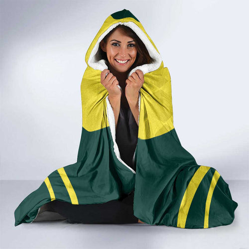 Australia Cricket Custom Hooded Blanket Go Aussie Dynamic Yellow - Aussie Hoodie