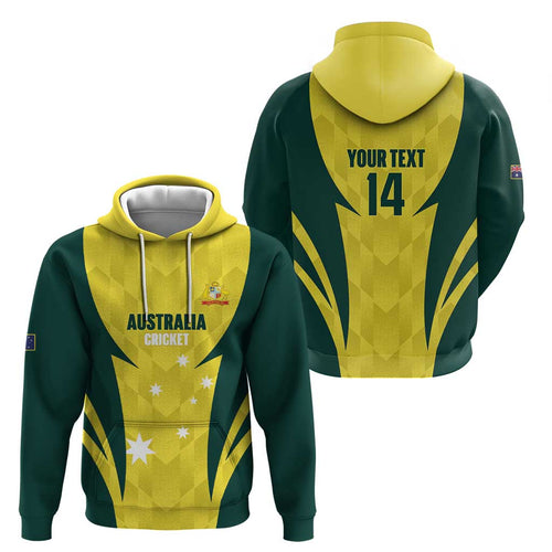 Australia Cricket Custom Hoodie Go Aussie Dynamic Yellow - Aussie Hoodie
