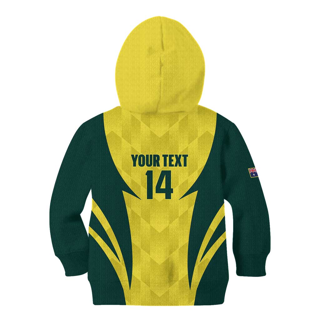 Australia Cricket Custom Kid Hoodie Go Aussie Dynamic Yellow - Aussie Hoodie