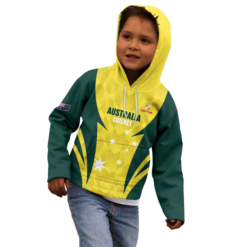 Australia Cricket Custom Kid Hoodie Go Aussie Dynamic Yellow - Aussie Hoodie