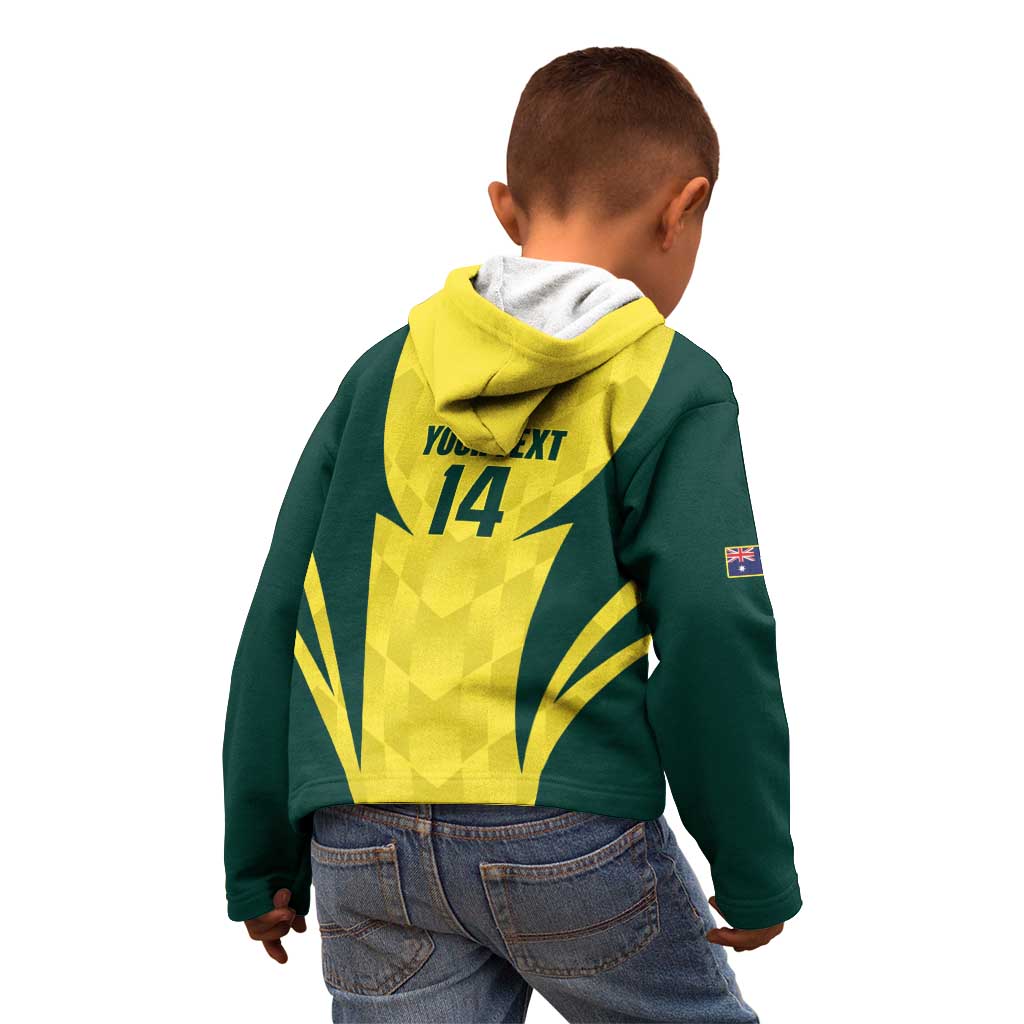 Australia Cricket Custom Kid Hoodie Go Aussie Dynamic Yellow - Aussie Hoodie