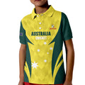 Australia Cricket Custom Kid Polo Shirt Go Aussie Dynamic Yellow - Aussie Hoodie