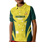 Australia Cricket Custom Kid Polo Shirt Go Aussie Dynamic Yellow - Aussie Hoodie