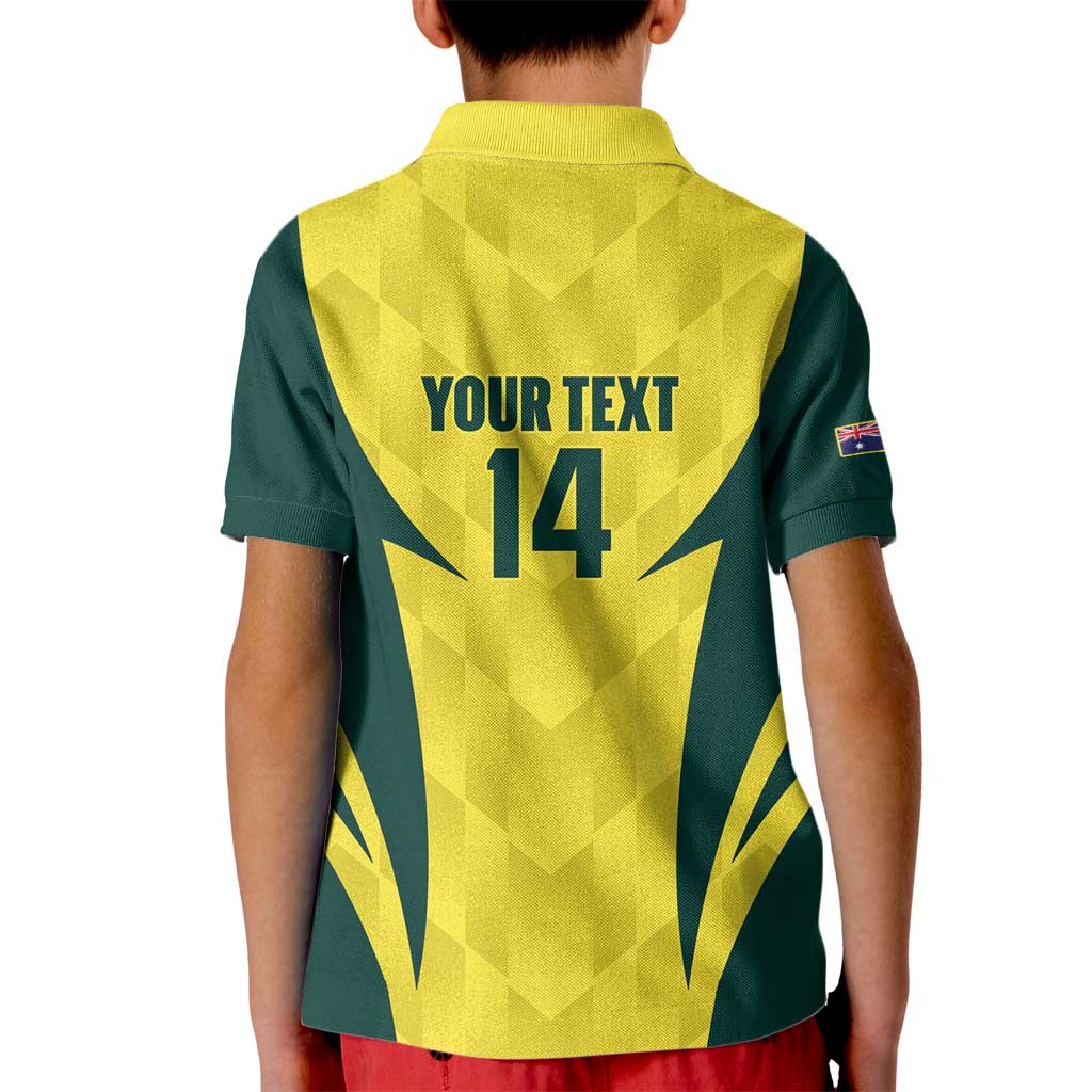 Australia Cricket Custom Kid Polo Shirt Go Aussie Dynamic Yellow - Aussie Hoodie