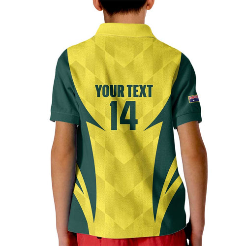 Australia Cricket Custom Kid Polo Shirt Go Aussie Dynamic Yellow - Aussie Hoodie