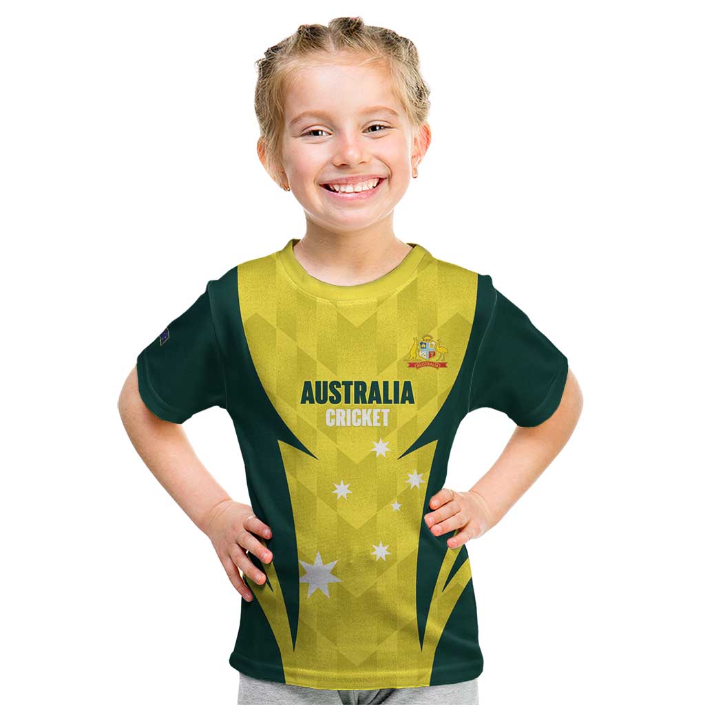 Australia Cricket Custom Kid T Shirt Go Aussie Dynamic Yellow - Aussie Hoodie