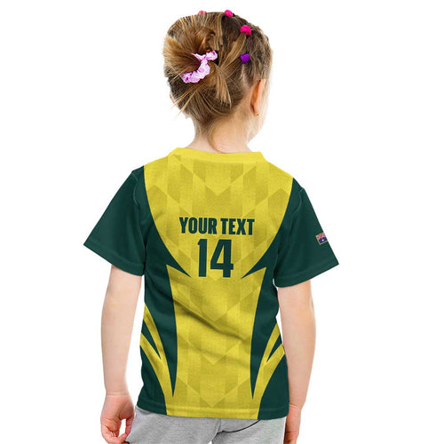 Australia Cricket Custom Kid T Shirt Go Aussie Dynamic Yellow - Aussie Hoodie
