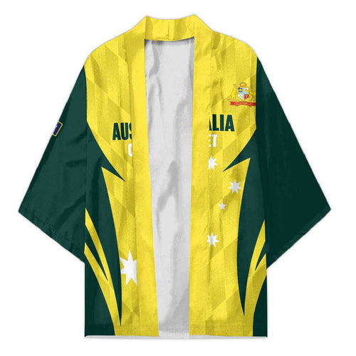 Australia Cricket Custom Kimono Go Aussie Dynamic Yellow - Aussie Hoodie