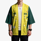 Australia Cricket Custom Kimono Go Aussie Dynamic Yellow - Aussie Hoodie