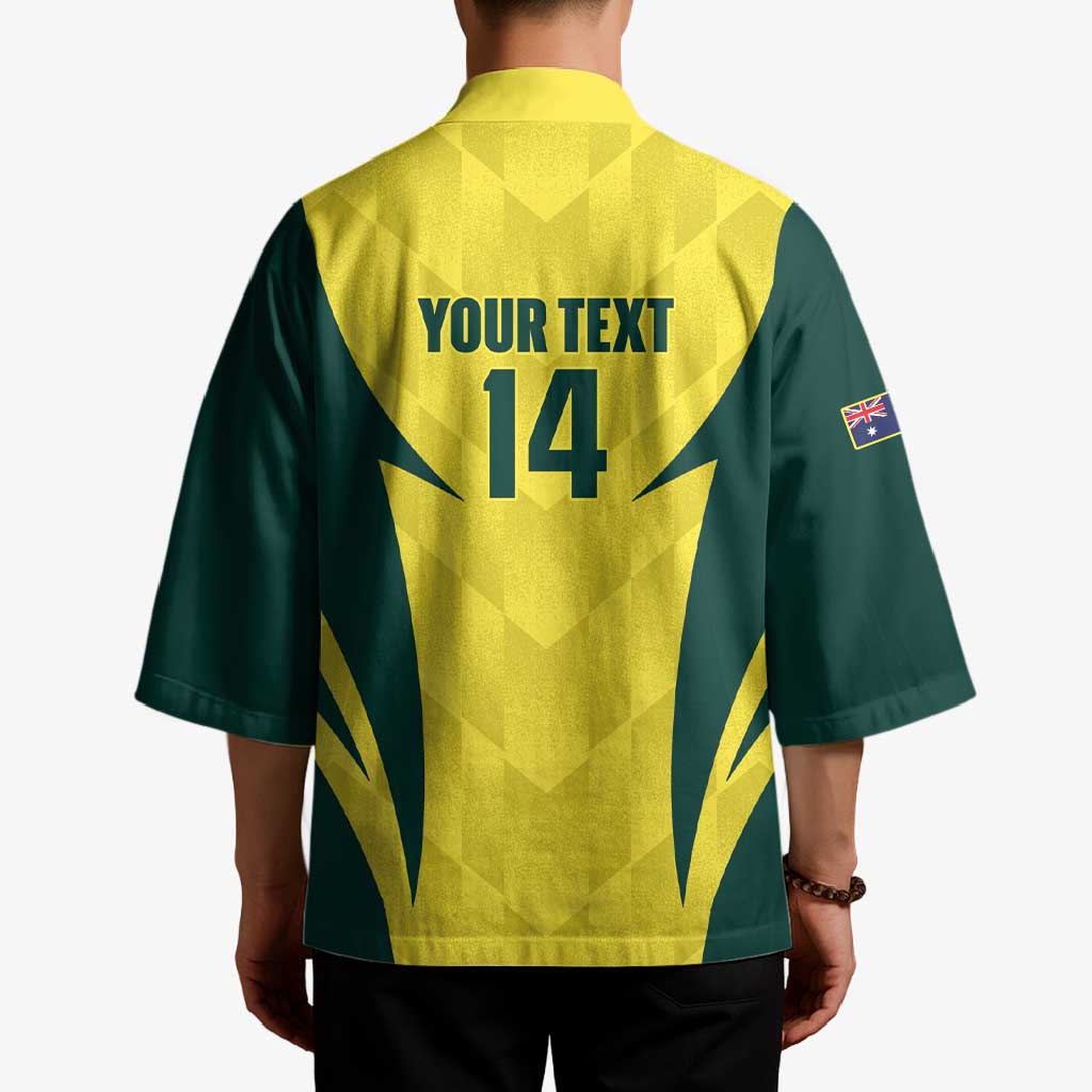 Australia Cricket Custom Kimono Go Aussie Dynamic Yellow - Aussie Hoodie